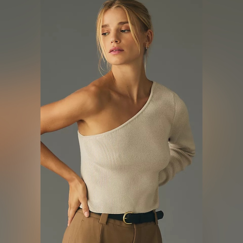 By Anthropologie Compact One-Shoulder Sweater